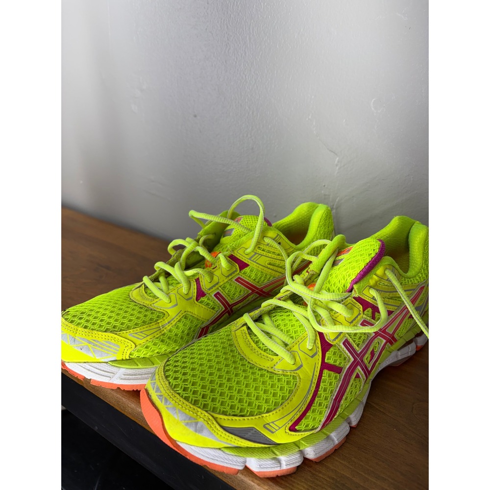 Asics Gel Kayano 20 Womens Running Shoes Neon Yellow Pink T3P8N Size 10